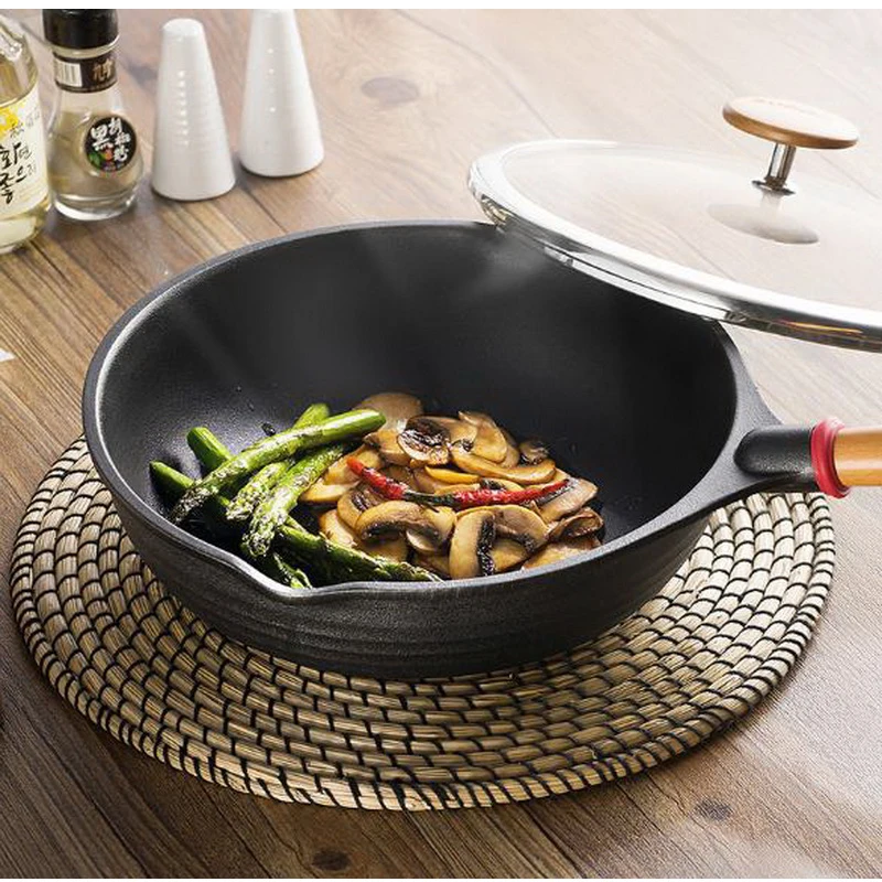 230622/Cast iron with frying pan / 28cm non-stick no fume Induction Cooker / universal wok/Fine workmanship