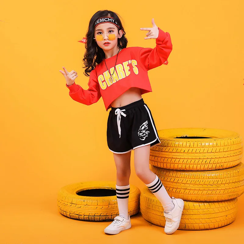 Summer 2019 baby girls clothing set 6 8 10 12 14 16 Years hip hop dance costumes kids jazz girls boutique outfits 140 160 180  (4)