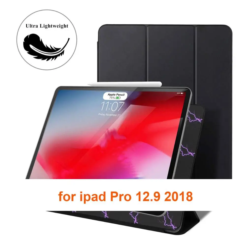 Чехол для планшета SeenDa для iPad Pro 11, чехол для нового iPad Pro 12,9, Магнитный ультра тонкий чехол для смарт-телефона для iPad 12,9 дюймов - Цвет: Pro-12.9 Black