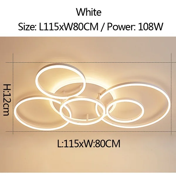 Коричневые/белые современные светодиодные потолочные лампы для гостиной спальни Plafon Inddor Домашнее освещение потолочный светильник Домашнее освещение светильники - Цвет корпуса: white L115xW80CM