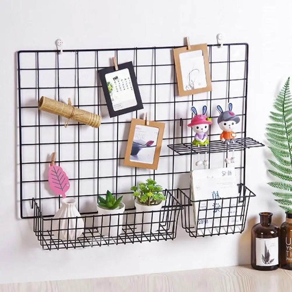 Wall Decoration Iron Frame Hanging Rack Wall Display Storage Box
