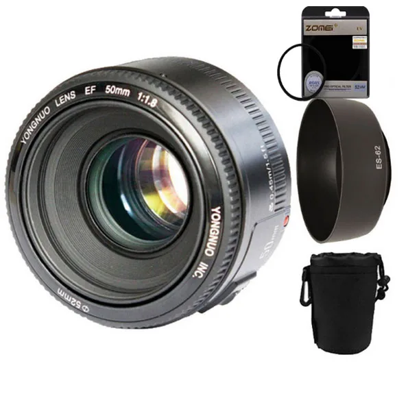 Prix pour YONGNUO YN50mm f1.8 YN EF 50mm f/1.8 Objectif AF YN50 ouverture Auto Focus pour Canon EOS Caméras + lens hood + 52mm filtre uv + objectif sac Prix pour YONGNUO YN50mm f1.8 YN EF 50mm f/1.8 Objectif AF YN50 ouverture Auto Focus pour Canon EOS Caméras + lens hood + 52mm filtre uv + objectif sac