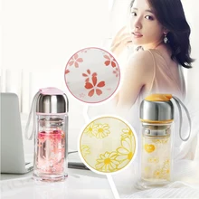 Персонализированные офисные портативные стеклянные фильтр для бутылки с водой чайные кружки-банки для напитков Doble сравнению таза Кристальные горшки Calice воды чашки 50M1034