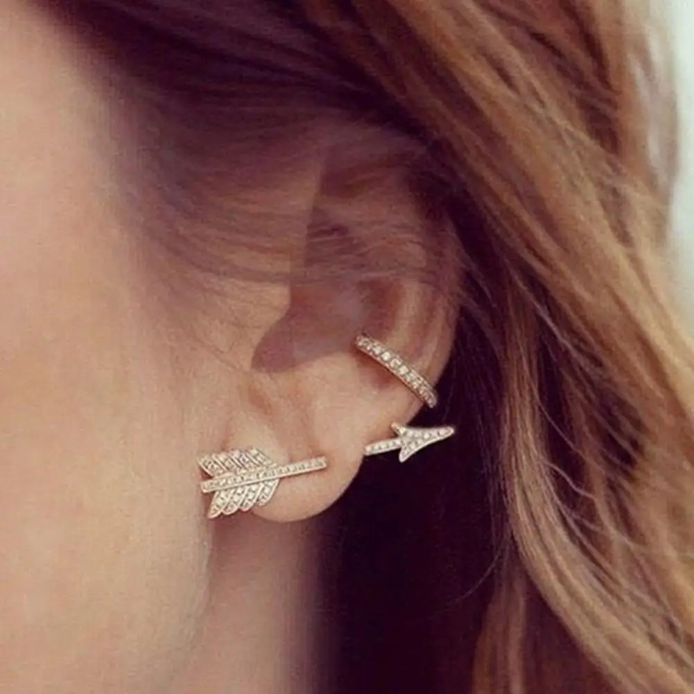 

Hot Women's Earring Punk Jewelry 1Pc Bow Arrow Shaped Fashion Cool Ear Stud Earrings Ear Ring For Women Top Quality