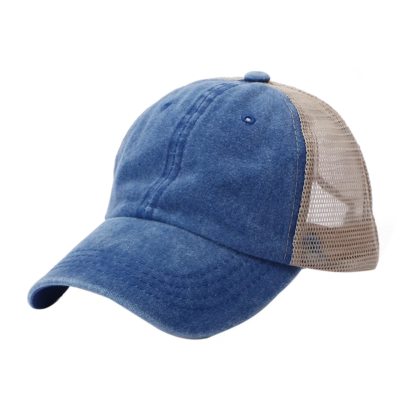 Ретро шапки для туризма анти солнце мыть хлопок сетки Strapback шляпа головной убор с регулируемой задней застежкой Спортивная одежда для улицы