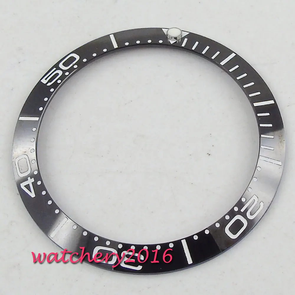 38mm black ceramic bezel White numbers insert for 40mm submariner men's watch