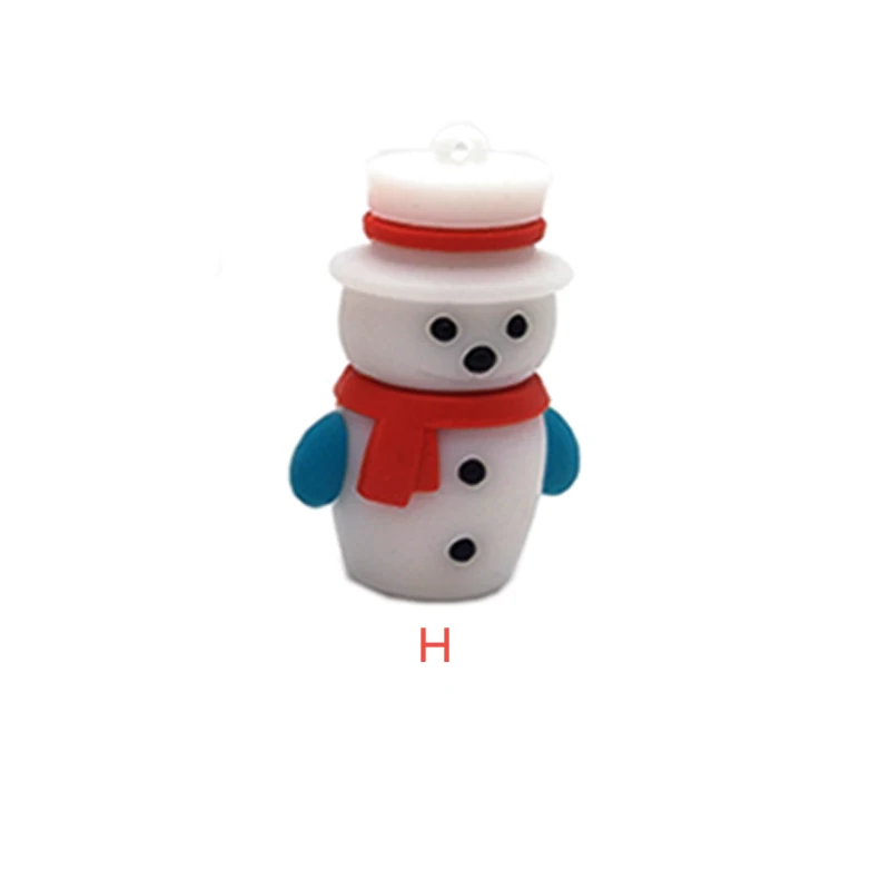 Флешка, рождественский подарок, usb флеш-накопитель, 4 ГБ, 8 ГБ, 16 ГБ, 32 ГБ, 64 ГБ, мультяшный Санта-Клаус/Снеговик/олень/дерево, флешка - Цвет: H