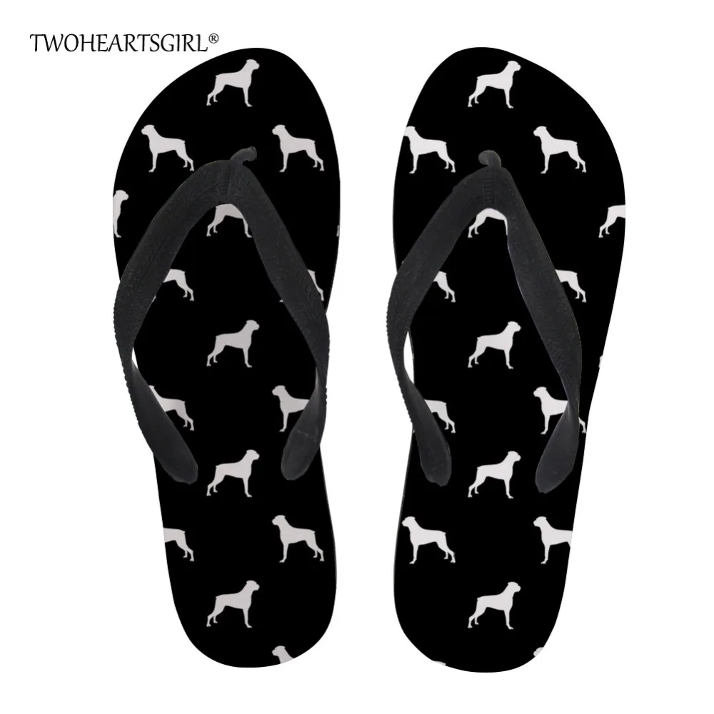 

FORUDESIGNS Beach Flip Flops Casual Women 3d Boxer Dog Prints Summer Flats Open Toe Slippers for Ladies chaussures femme ete