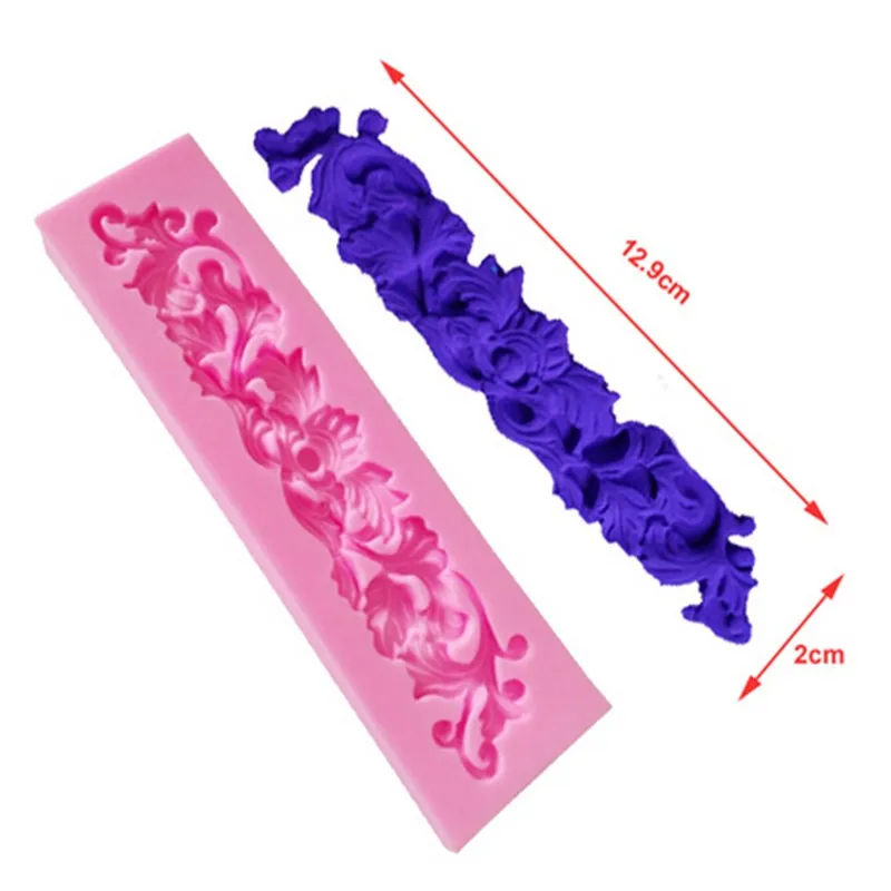 Розовый Длинный цветок кружева помадка силиконовые формы для торта Suagr Стайлинг формы для свадебного торта украшения формы инструменты для выпечки
