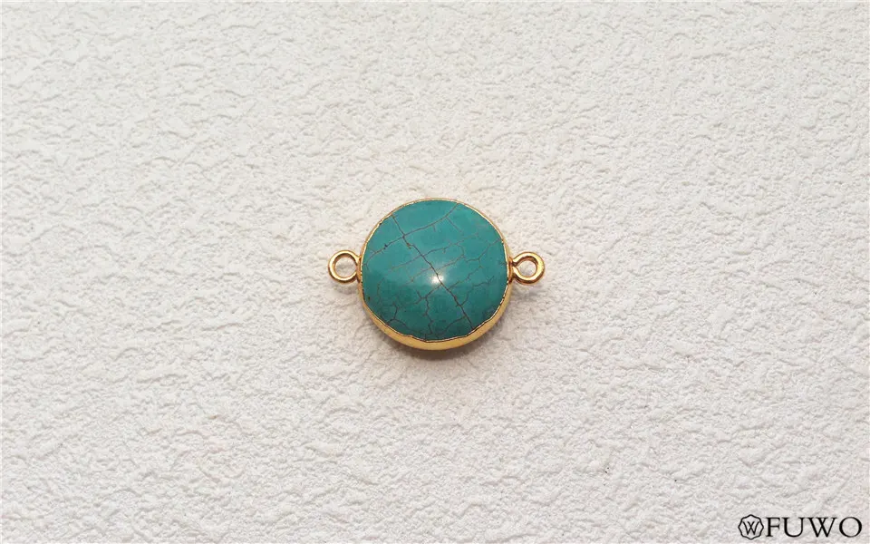 Round smooth turquoise connector 10
