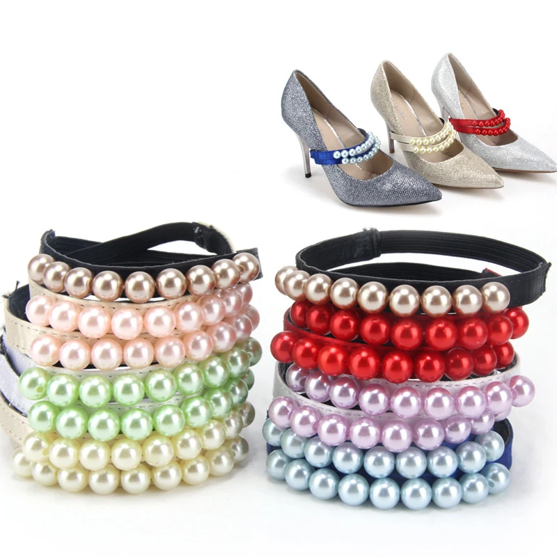 BSAID 1 Pair Pearl Heels Bands Shoelace, Shoe Accessory Decoration