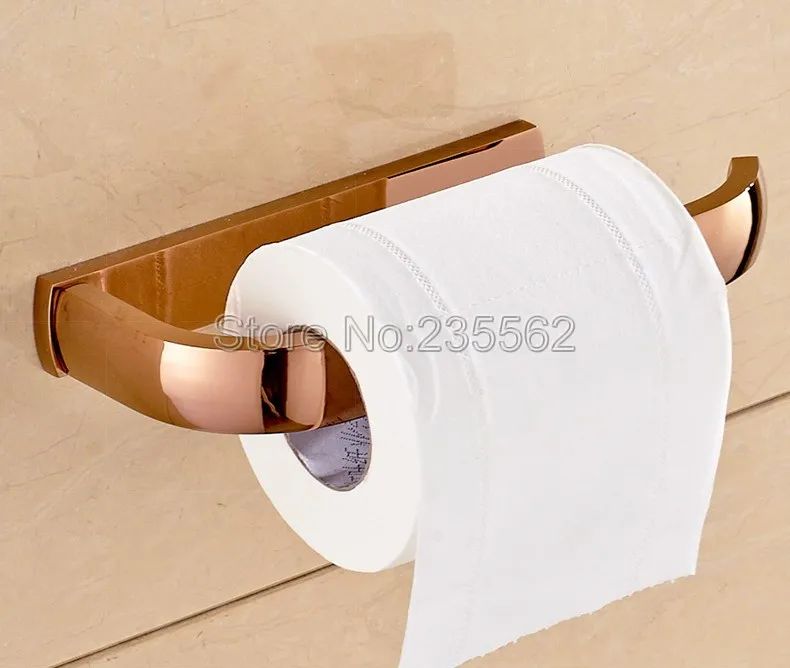 

Rose Gold Brass Bathroom Accessory Wall Mounted Toilet Paper Roll Holder lba872
