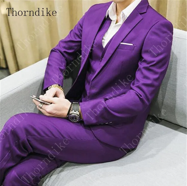 Thorndike(куртка+ брюки+ жилет) Новое поступление, приталенный мужской костюм модные свадебные костюмы для отдыха мужские костюмы Homme Tuxedo