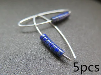 

5pcs Blue Lapis Lazuli Drop Earrings in 925 Handmade Fashion Boho Natural stone Jewelry present for women party