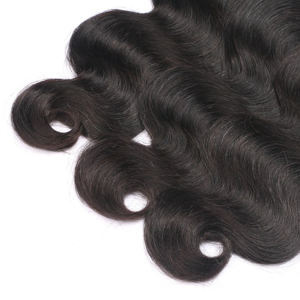 Onda do Corpo do Cabelo Humano de Remy do Brasileiro do Cabelo 3 Pacotes Negócio Extensões de Cabelo Tece Cor Natural Preto Tecer Dupla Trama para Gilrs 7 Pacotes com 3/4