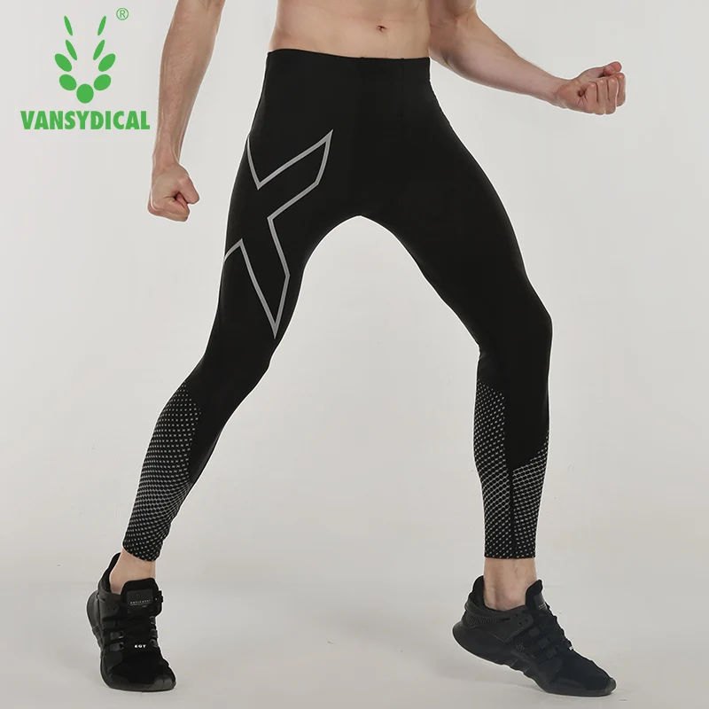 Vansydical работает колготки Для мужчин бег Леггинсы Фитнес спортивная одежда Спортивные Леггинсы Для мужчин брюки сжатия Спортивные штаны