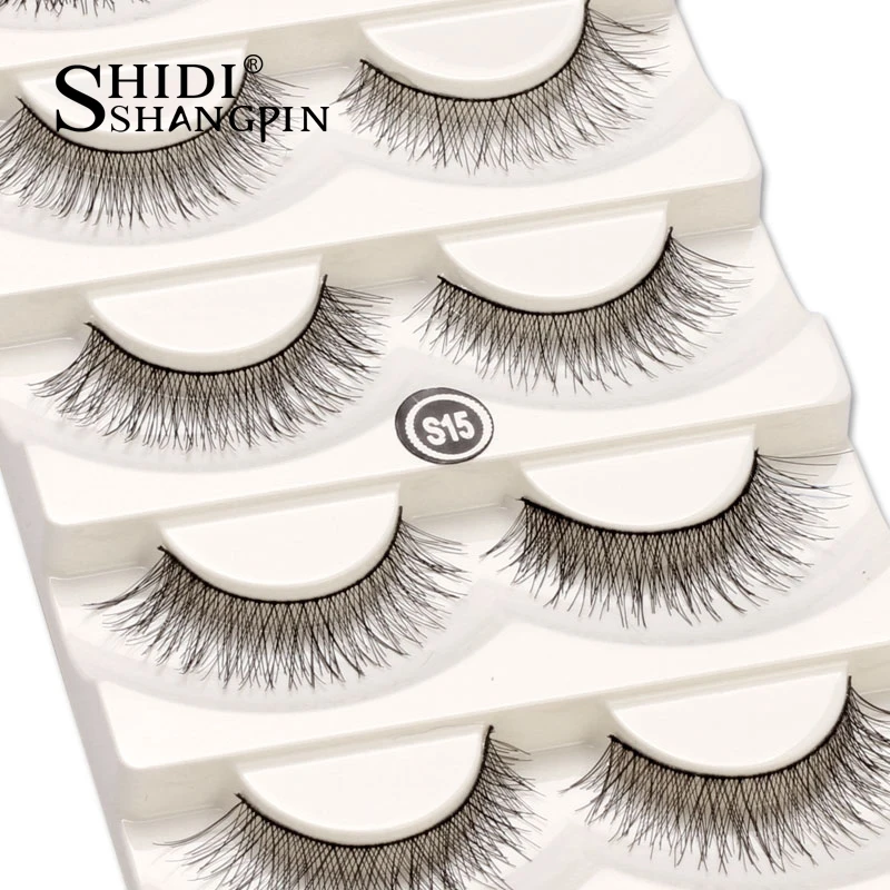 

SHIDISHANGPIN 5 pairs natural eyelashes hand made false lashes natural long eyelash extension full strip lashes 11mm eye lash