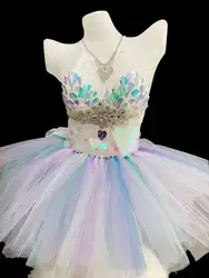 Женский костюм с кристаллами выставочная модель подиума сценический наряд блестящие стразы бикини полюс танцы DJ певица танцевальная
