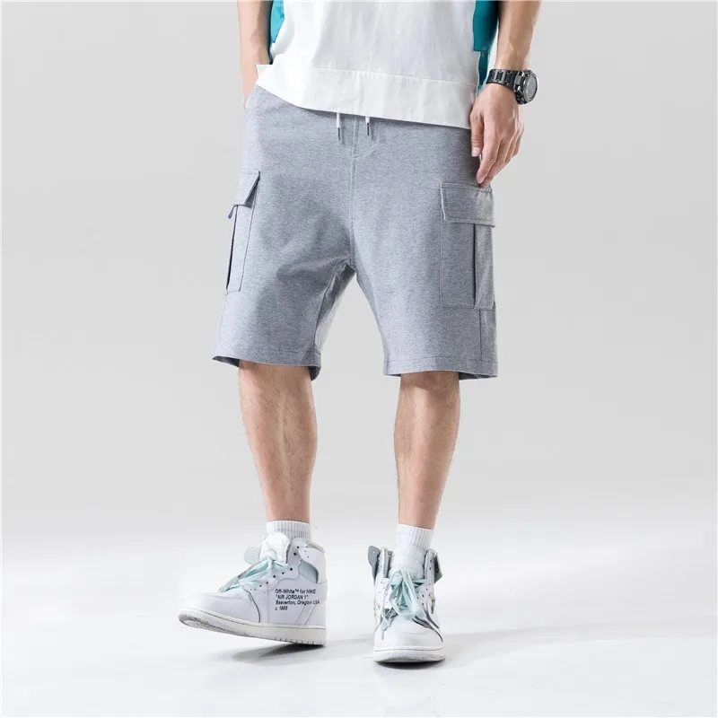 Мужские свободные однотонные шорты Карго с цветным блоком, уличная одежда, мужские повседневные шорты Харадзюку в стиле хип-хоп с карманами, спортивные штаны для мужчин