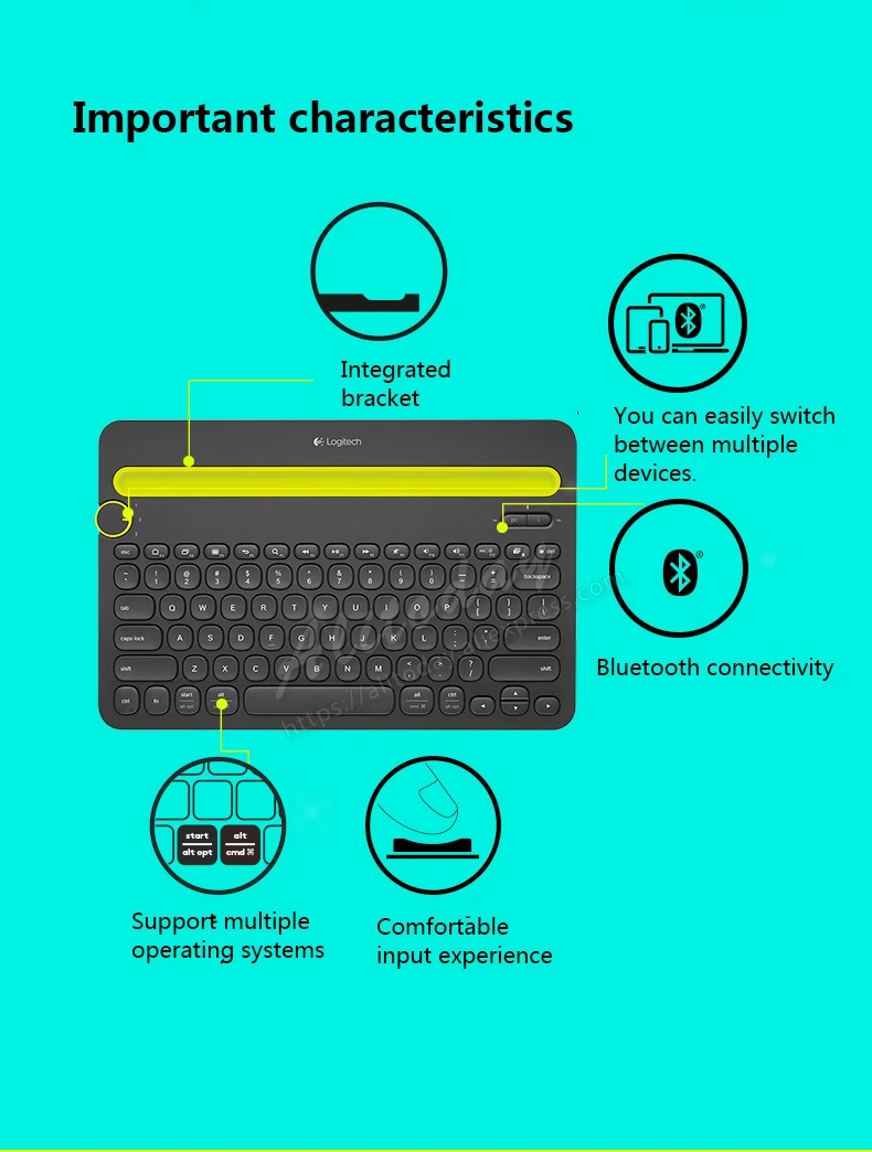 Logitech K480 Bluetooth клавиатура мобильный Mac планшет ноутбук мульти-устройство общий домашний офис портативный беспроводной K380 обновление