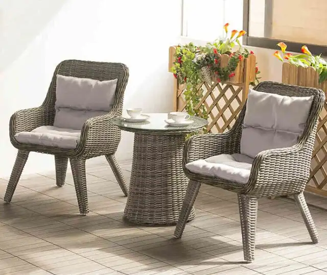 Factory Direct Sale Wicker Patio Furniture Lounge Chair Chat Set