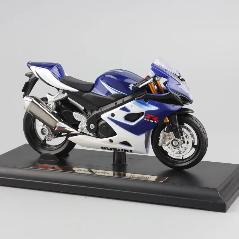 1:18 Масштаб Детская Металлическая литая модель мотоцикла Гонки SUZUKI GSX-R 1000 мото спортивные автомобили Бесплатные колеса игрушки коллекция для мальчиков