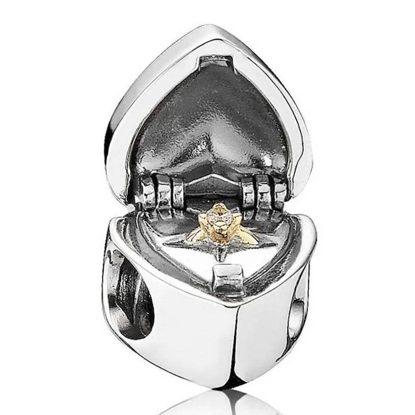 

New Gift From The Heart With Crystal Beads Fit Pandora Bracelet Bangle DIY Jewelry 925 Sterling Silver Bead Charm