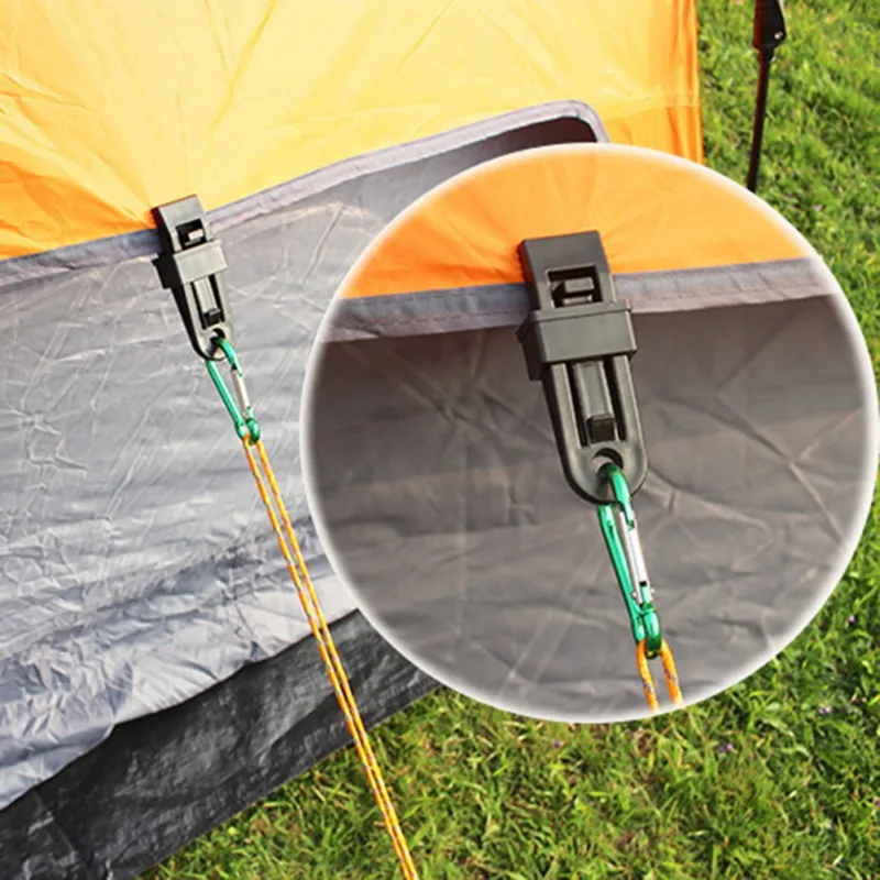 New 6 PCS Outdoor Tents Awning Wind Rope Clamp Awnings Camping Travel