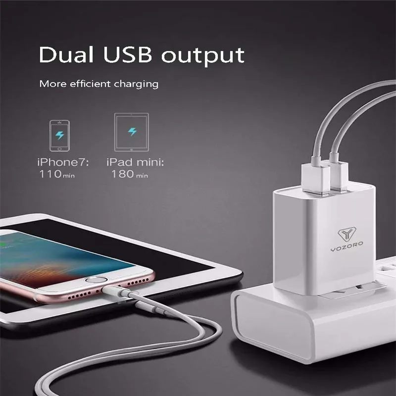 США Plug 2 Порты и разъёмы USB Зарядное устройство 5 V 2.4A сетевой адаптер мобильный