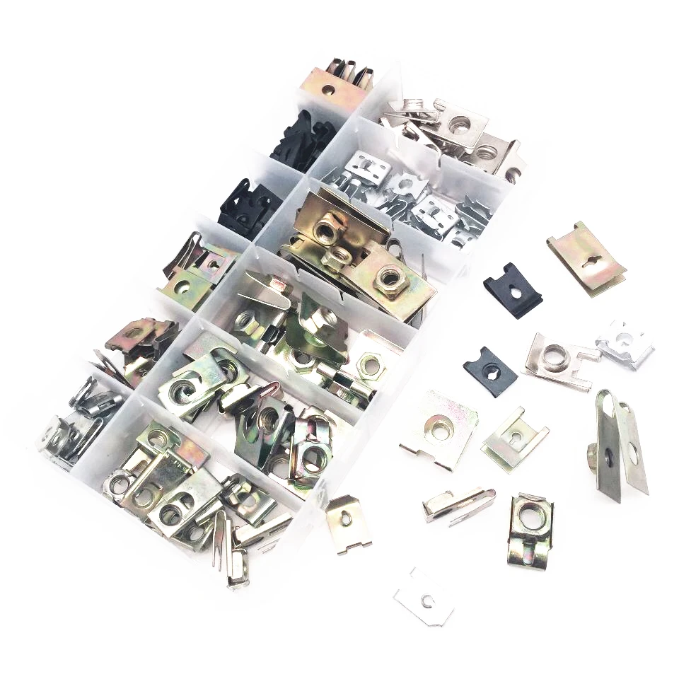 

120PCS Auto Fender Chassis Guard Self - tapping Screw Alloy Steel Iron Base Fastener Clip With Box For All Cars