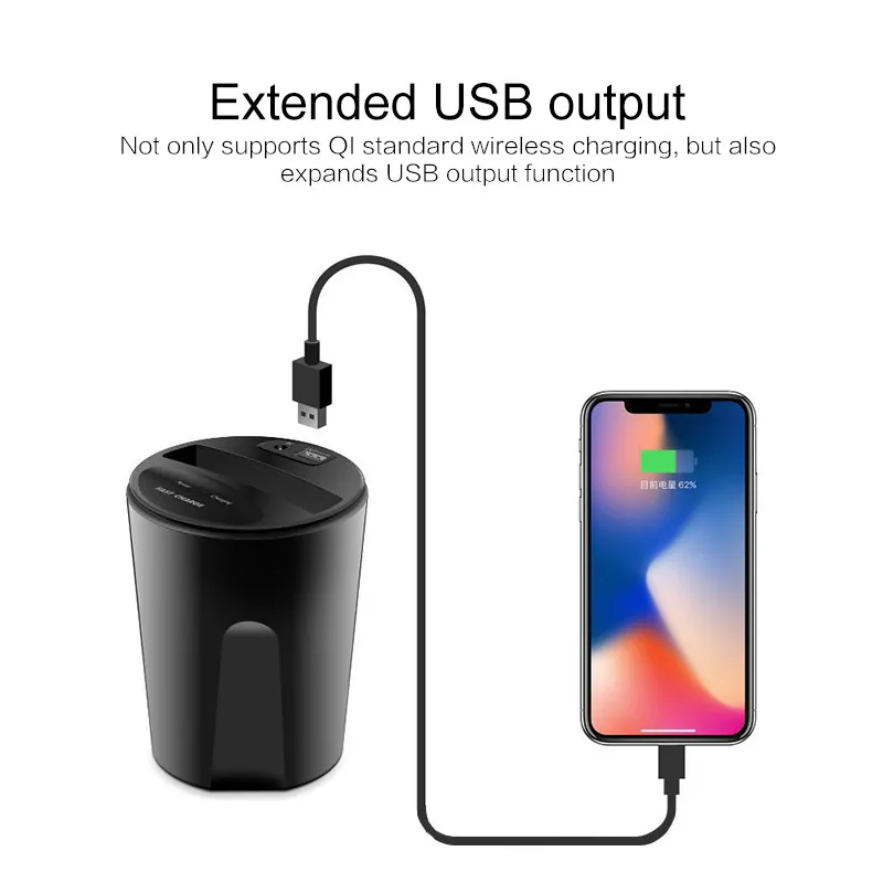 10 Вт QI автомобильное беспроводное зарядное usb-устройство держатель для samsung S10 Беспроводное зарядное устройство чашка с USB выходом для iphone MAX ... 10 Вт QI автомобильное беспроводное зарядное usb-устройство держатель для samsung S10 Беспроводное зарядное устройство чашка с USB выходом для iphone MAX ...