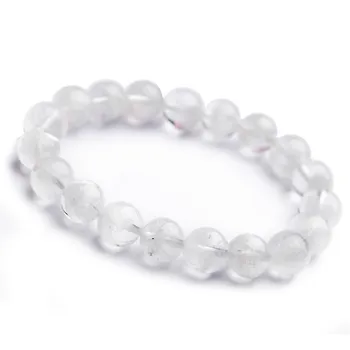 

Genuine Natural White Phantom Quartz Bracelet 10mm Healing Crystal Round Bead Stretch Natural Phantom Quartz Bracelet