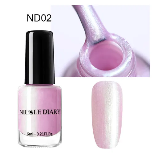 NICOLE DIARY 6ml Peel Off Thermal Nail Polish Glitter Chameleon Color Changing Water-based Manicure Nail Art Varnish - Цвет: S8-ND02