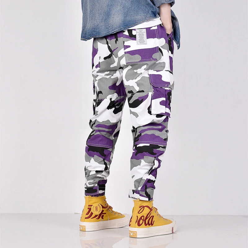 Camouflage Military Casual Pants Men Loose Fit Elastic Waist Slack Bottom Jogger Pants Fashion Stre