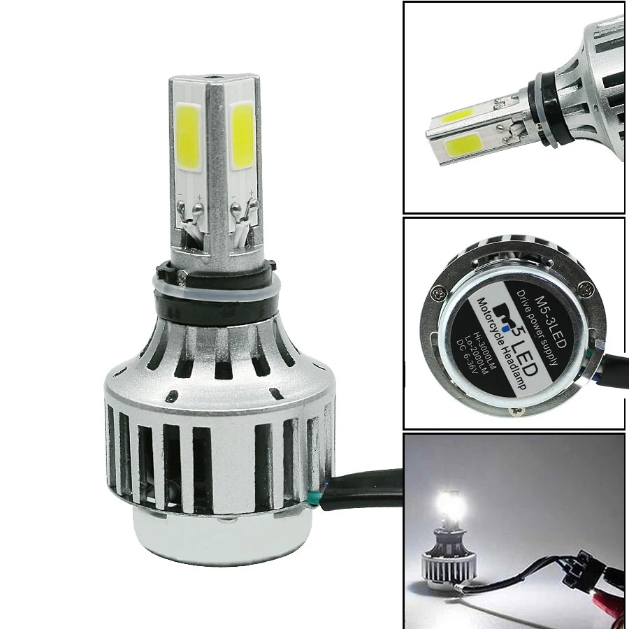 H6 BA20D H6M H4 P15D светодиодный фонарь для мотоцикла 2000lm Hi короче спереди и длиннее