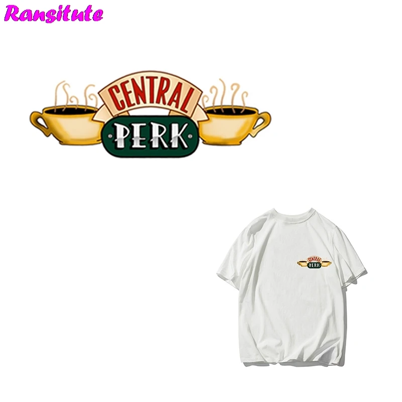 

R294 Friends TV show patch DIY clothing printing coffee cup shape T-shirt sweater thermal transfer washable heat transfer