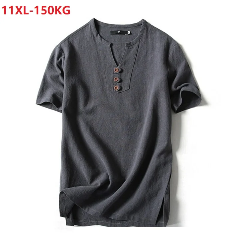 Большие размеры 5XL 7XL 8XL 9XL 10XL 11XL летние мужские футболки с коротким рукавом из