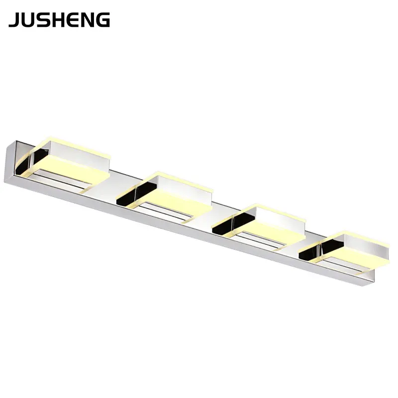 JUSHENG Modern LED Wall Lamps Indoor 4-lights Bathroom Light fixtures Indoor Square Mirror Lighting Fixtures 110V / 220V