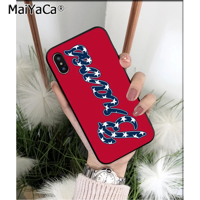 MaiYaCa подвеска Atlanta Braves черный мягкий чехол из ТПУ для телефона iPhone 6S 6plus 7 7plus 8 8Plus X Xs MAX 5 5S XR