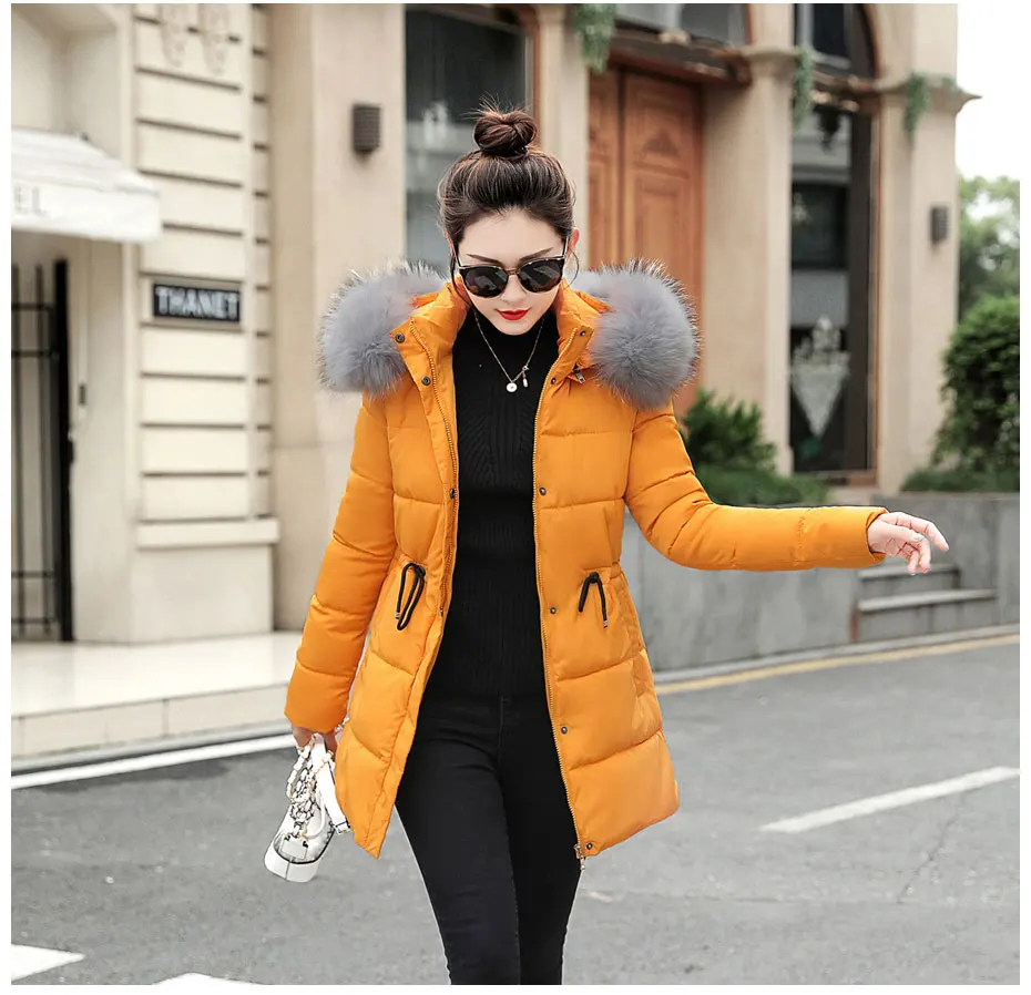 Fake fur collar Parka down cotton jacket Winter Jacket Women thick Snow Wear Coat Lady Clothing Female Jackets Parkas