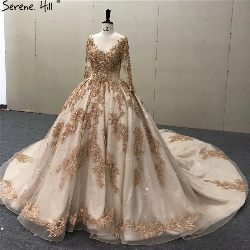 Dubai Extreme Luxury Long Sleeves Wedding Dresses 2020 Vintage