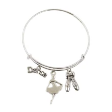 Новые серебряные металлические женские браслеты винтажная балерина девушка балетная обувь для танцев амулеты аксессуары мужские браслеты украшения подарки