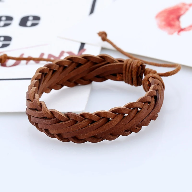 

New Mode Style 3 Color Leather Bracelet Leisure Retro Multi-layer Bracelet Ladies Men Charm Style Bracelet Handmade Braided Gift