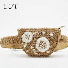 LJT женский кошелек с цветочной вышивкой летняя соломенная поясная сумка для женщин дорожный пляжный чехол для телефона Bolosa celulares