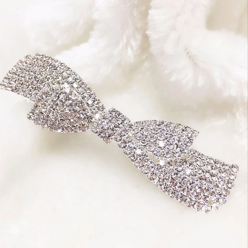High Quality Hairpin Bow Tie Rhinestone Side Clip New Hair Ornament Headwear 180423-4 | Украшения и аксессуары