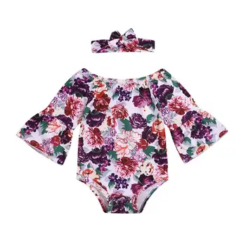 

Newborn Kid Baby Girls Clothing Tops Bodysuits Dress Cute Party Jumpsuit Headband 2Pcs Clothes Baby Girls Outfit