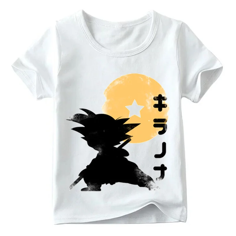 Коллекция года, Детская футболка с рисунком из аниме «Dragon Ball Z Goku Shadow», топы с короткими рукавами для маленьких мальчиков и девочек, Забавная детская футболка с героями мультфильмов, HKP2185