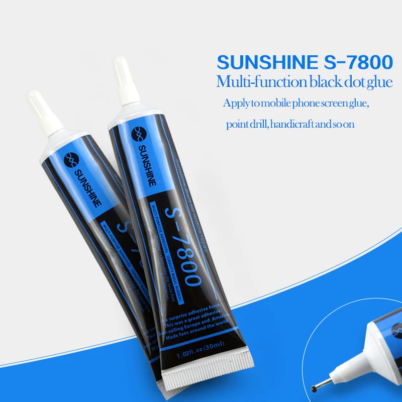 

S-7800 black glue soft phone maintenance glue mobile phone rim LCD screen bonding adhesive box crack seal glue.