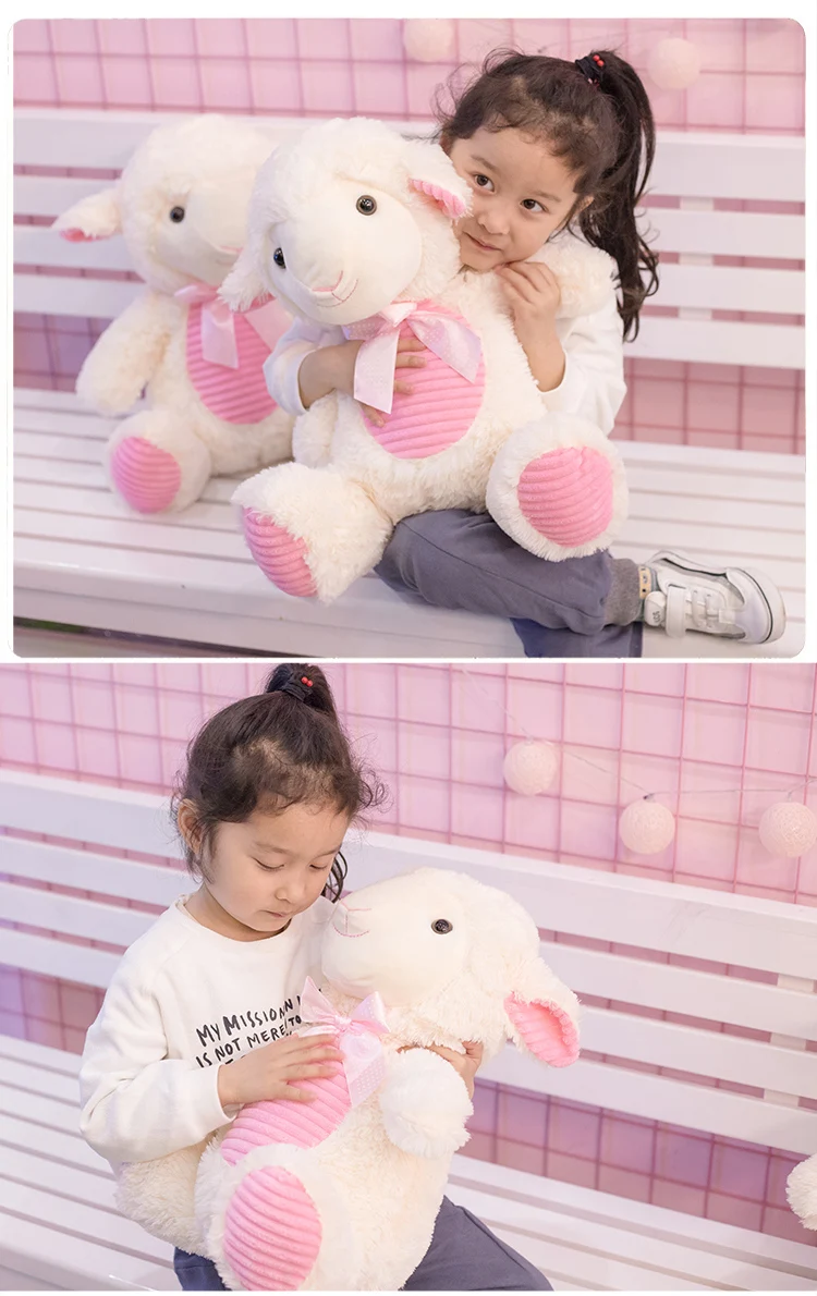 45 см Kawaii мультяшная овечка, плюшевая игрушка, мягкая кукла в виде животного, Детская кукла Kawaii, подарок на день рождения, домашний декор