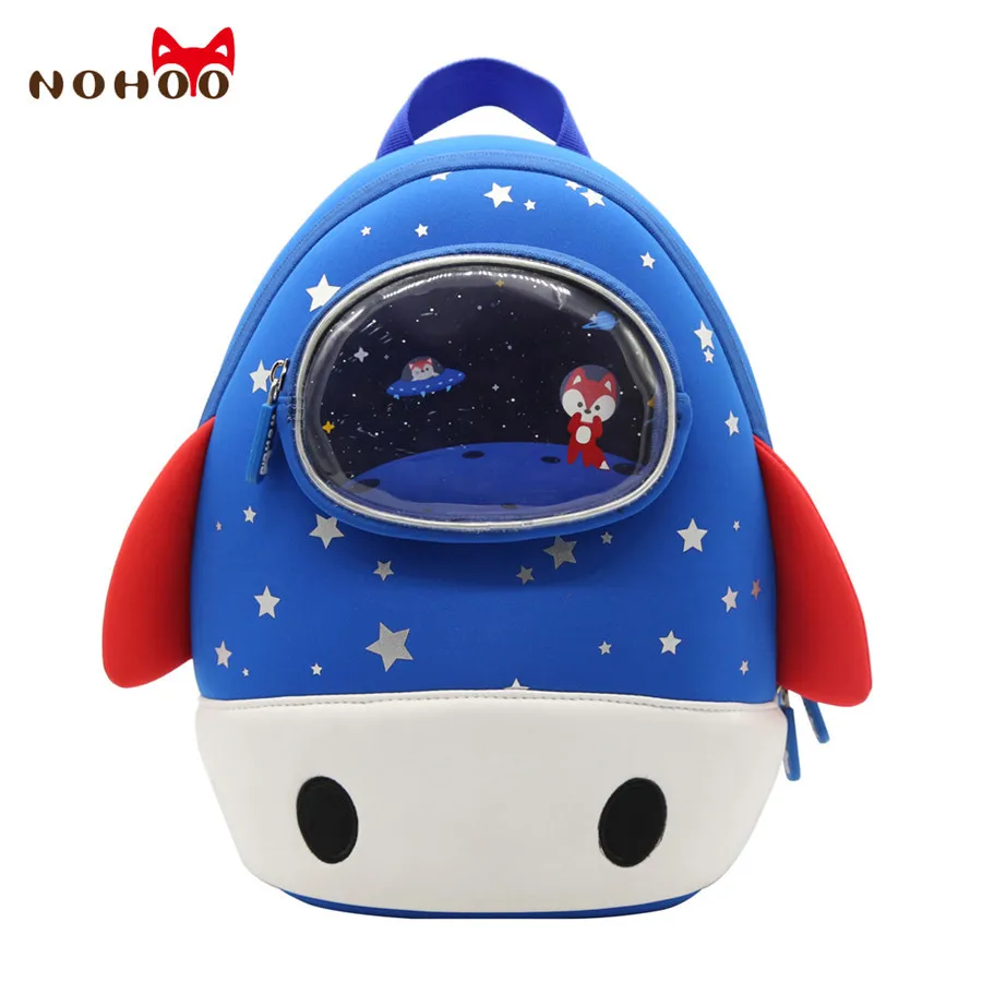 NohooToddler рюкзак с милыми мультяшными животными для девочек, школьная сумка для книг, детский школьный рюкзак для маленьких мальчиков и девочек возрастом от 2 до 7 лет - Цвет: Blue Rocket